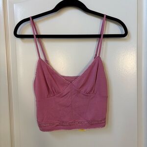 Silence + Noise Pink Lace Cami